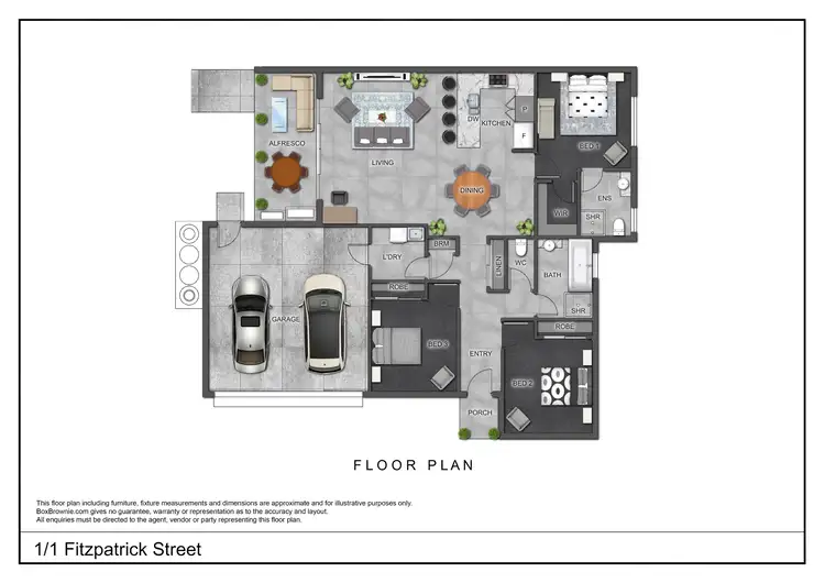 Floorplan of Homely semi-detached listing, 1/1 Fitzpatrick Street, Walkerston QLD 4751