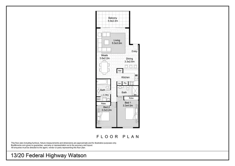 Floorplan of Homely apartment listing, 13/20 Federal Highway, Watson ACT 2602