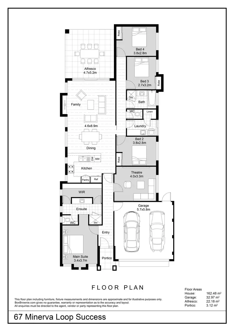 Floorplan of Homely house listing, 67 Minerva Loop, Success WA 6164