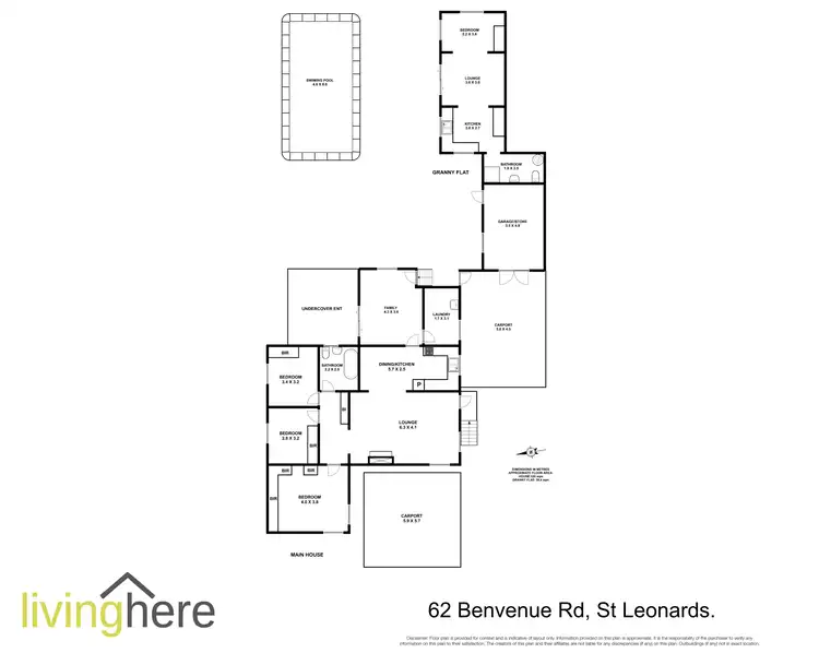 Floorplan of Homely house listing, 62 Benvenue Road, St Leonards TAS 7250