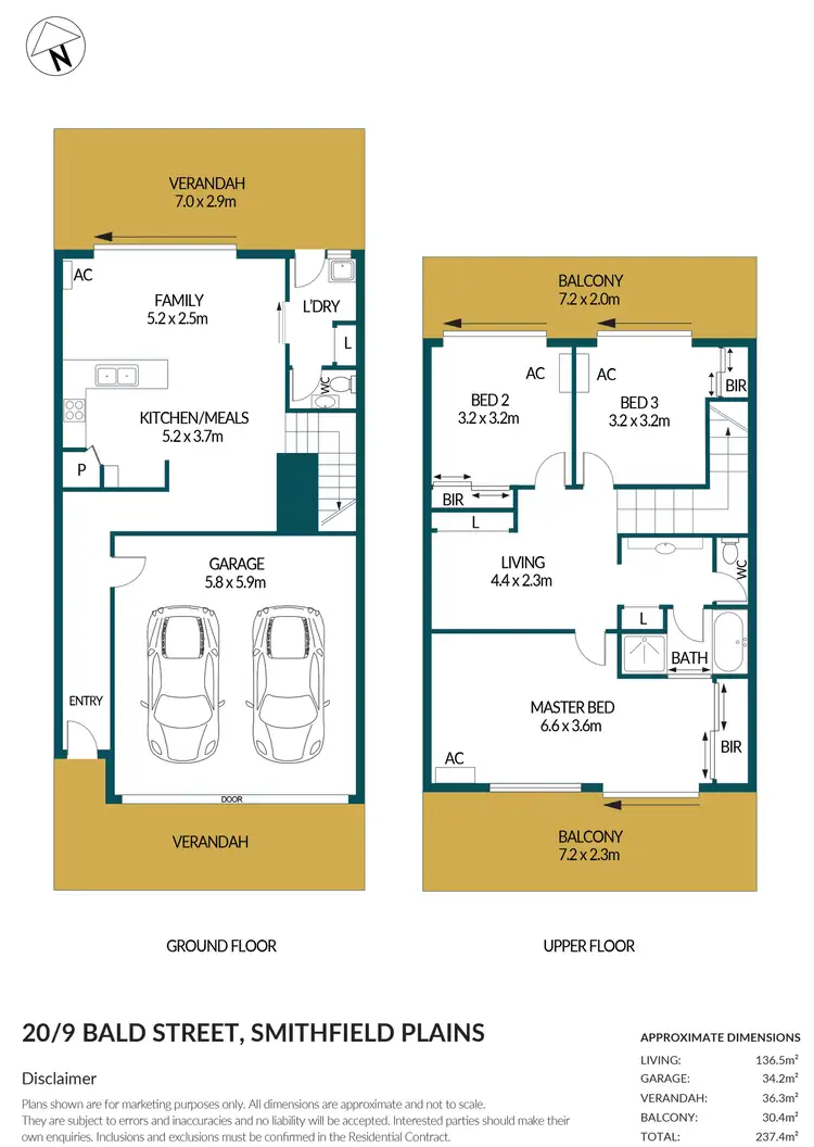 Floorplan of Homely townhouse listing, 20/9 Bald Street, Smithfield Plains SA 5114