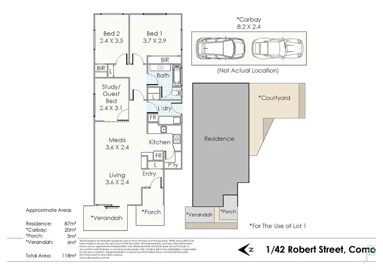 Floorplan of Homely unit listing, 1/42 Robert Street, Como WA 6152