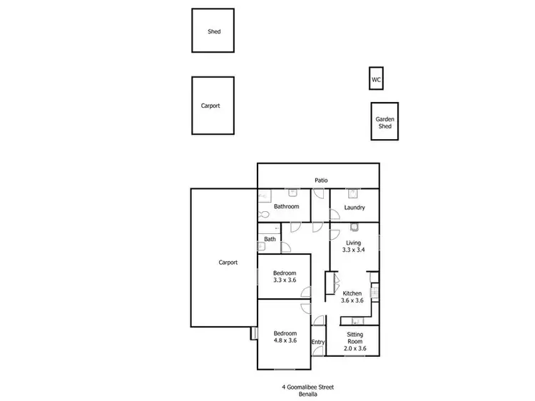 Floorplan of Homely house listing, 4 Goomalibee Street, Benalla VIC 3672
