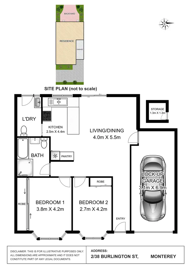 Floorplan of Homely villa listing, 2/38 Burlington Street, Monterey NSW 2217