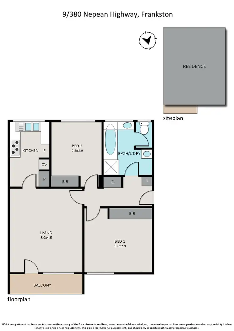 Floorplan of Homely apartment listing, 9/380 Nepean Highway, Frankston VIC 3199