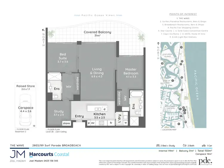 Floorplan of Homely apartment listing, 2803/89 Surf Parade, Broadbeach QLD 4218