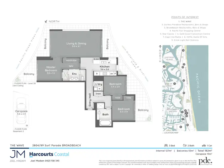 Floorplan of Homely apartment listing, 2804/89 Surf Parade, Broadbeach QLD 4218