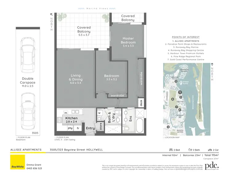 Floorplan of Homely apartment listing, 3505/323 Bayview Street, Hollywell QLD 4216