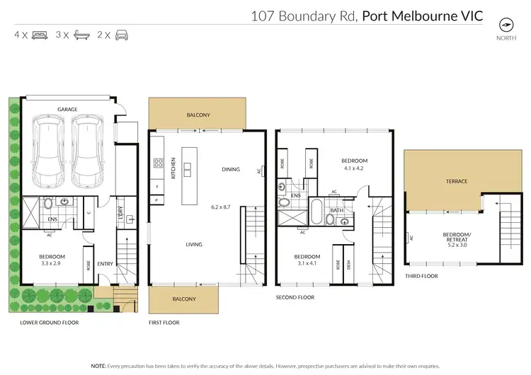 Floorplan of Homely townhouse listing, 107 Boundary Street, Port Melbourne VIC 3207