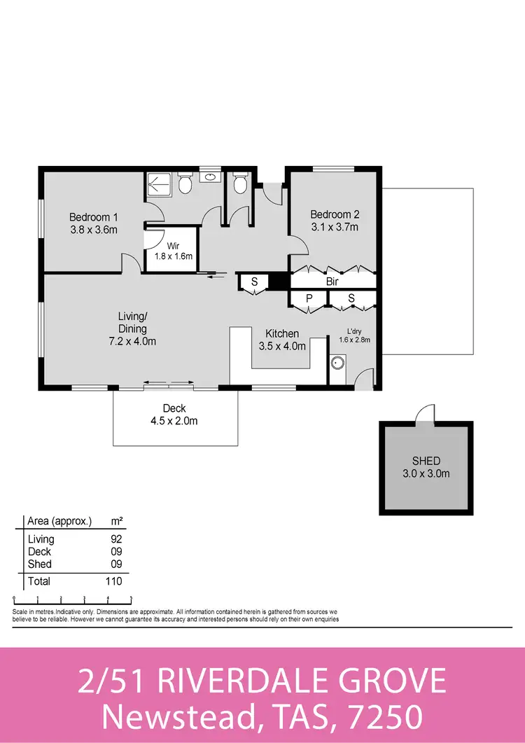Floorplan of Homely house listing, 2/51 Riverdale Grove, Newstead TAS 7250