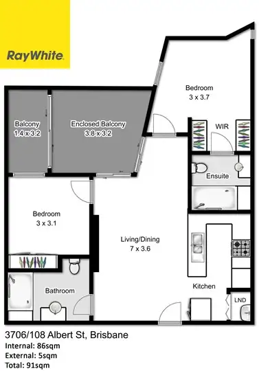 Floorplan of Homely apartment listing, 3706/108 Albert Street, Brisbane City QLD 4000