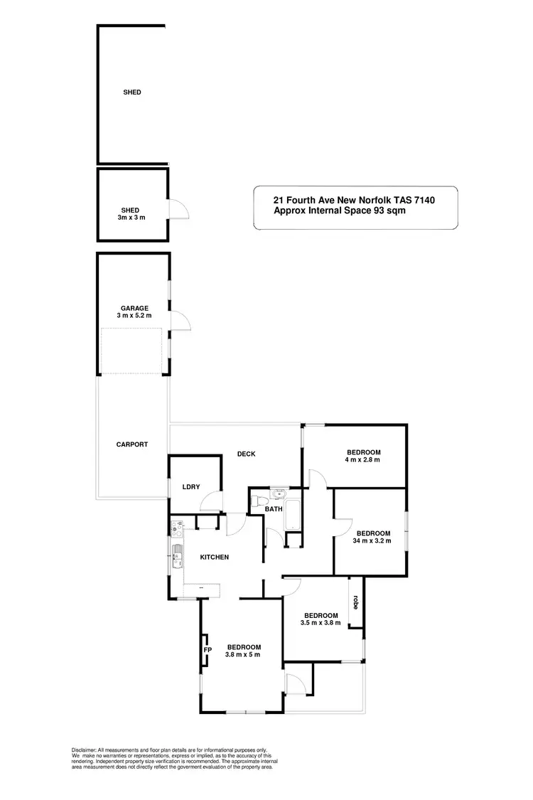 Floorplan of Homely house listing, 21 Fourth Avenue, New Norfolk TAS 7140