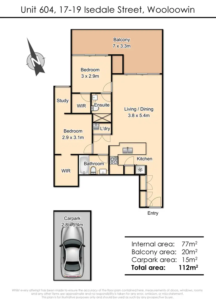 Floorplan of Homely unit listing, 604/19 Isedale Street, Wooloowin QLD 4030