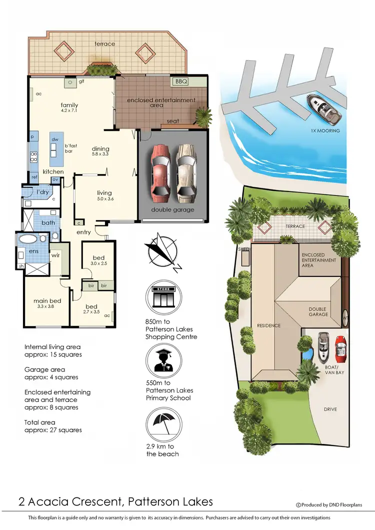 Floorplan of Homely house listing, 2 Acacia Crescent, Patterson Lakes VIC 3197
