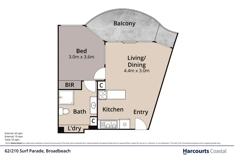 Floorplan of Homely apartment listing, 62/210-218 Surf Parade, Surfers Paradise QLD 4217