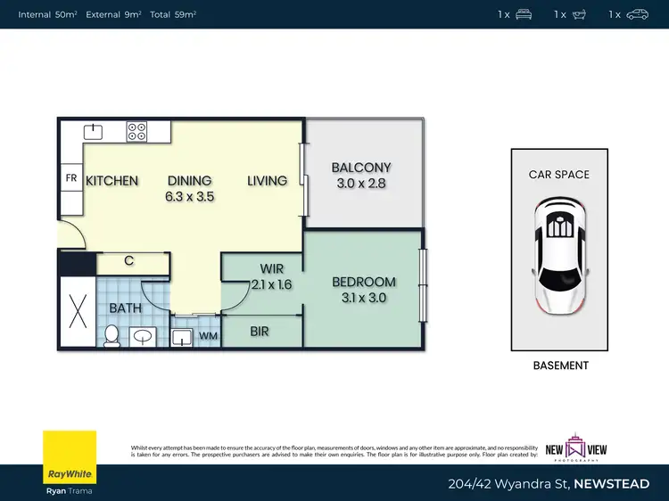 Floorplan of Homely unit listing, 204/42 Wyandra Street, Newstead QLD 4006