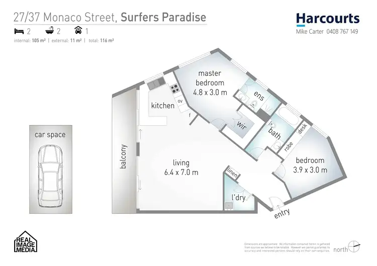 Floorplan of Homely unit listing, 27/37 Monaco Street, Surfers Paradise QLD 4217