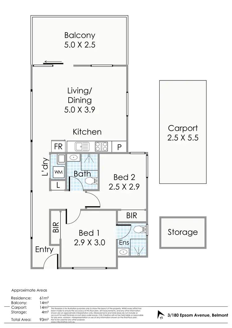 Floorplan of Homely apartment listing, 3/180 Epsom Avenue, Belmont WA 6104