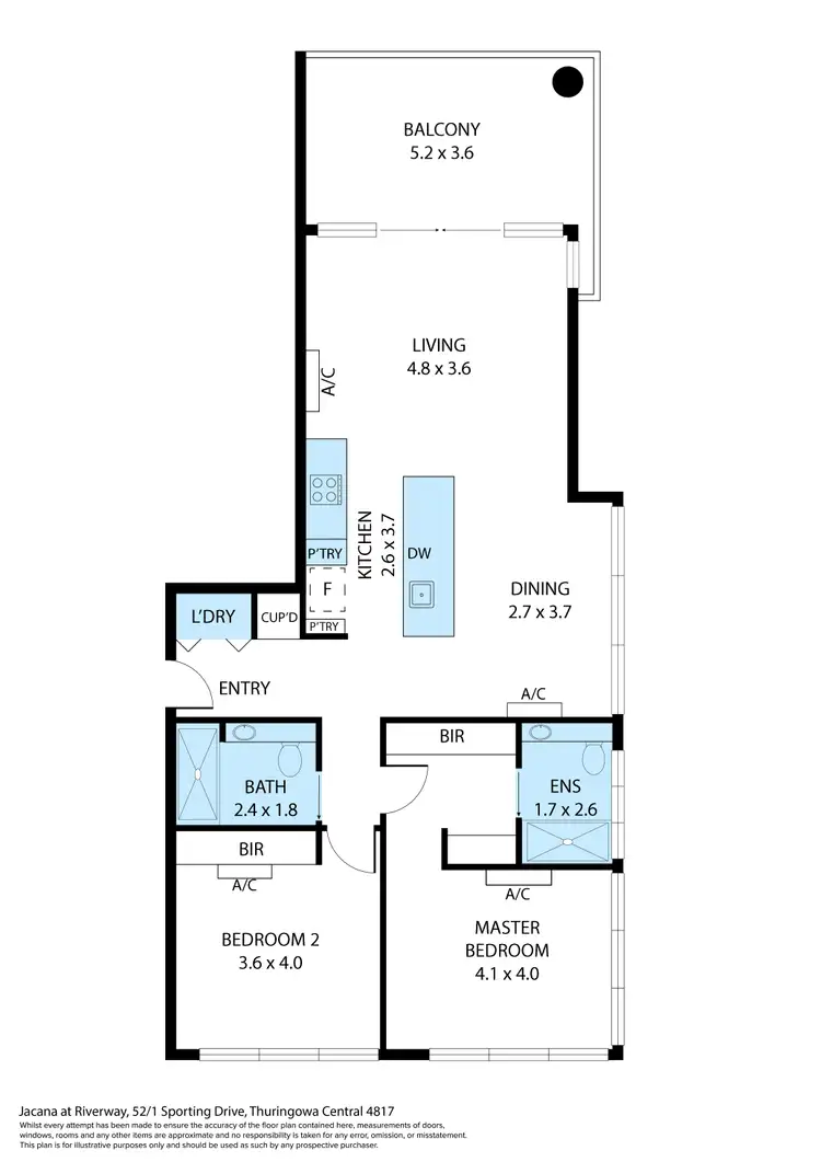 Floorplan of Homely unit listing, 52/1 Sporting Drive, Thuringowa Central QLD 4817