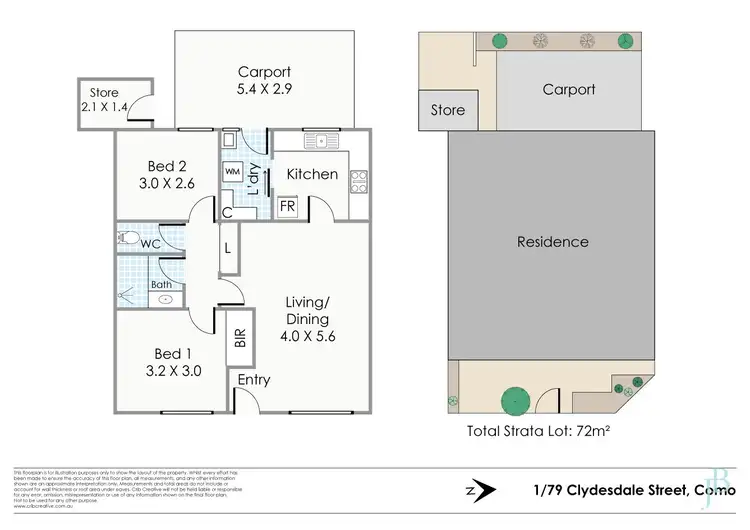 Floorplan of Homely villa listing, 1/79 Clydesdale Street, Como WA 6152