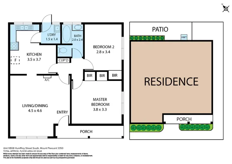 Floorplan of Homely unit listing, 1/808 Humffray Street South, Mount Pleasant VIC 3350