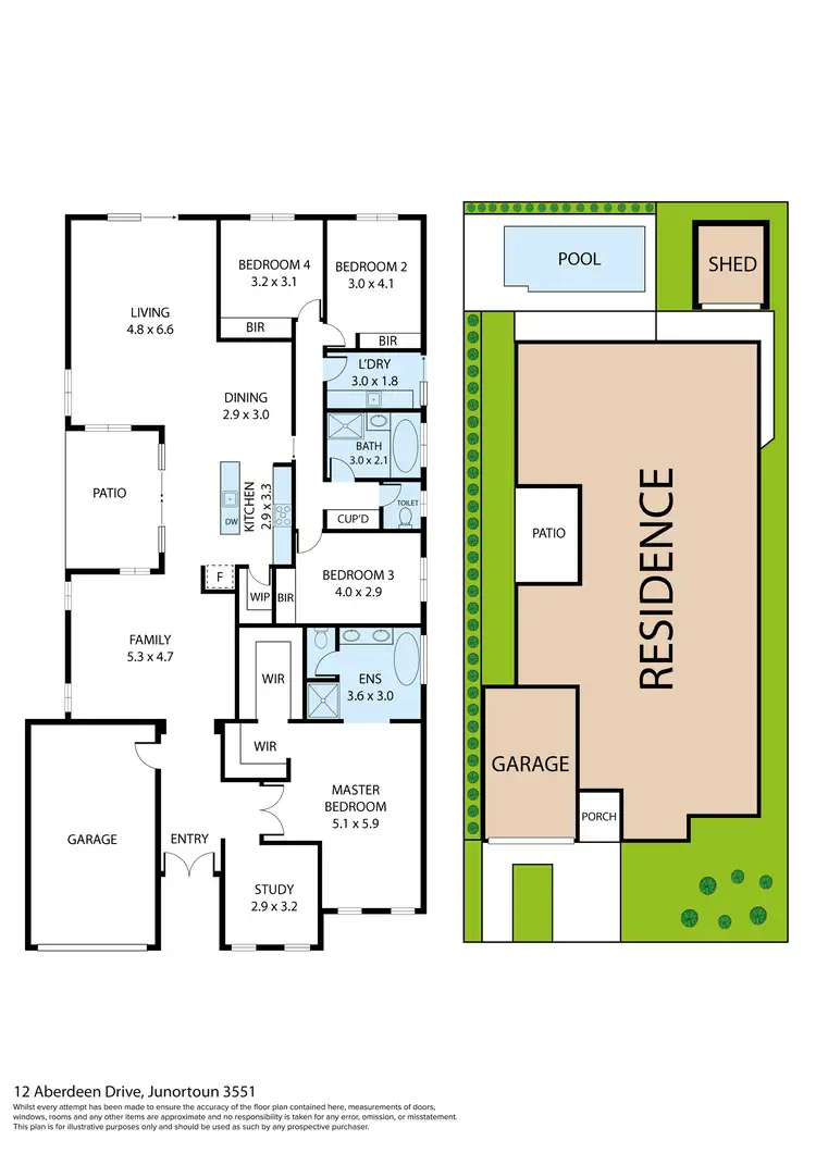 Floorplan of Homely house listing, 12 Aberdeen Drive, Junortoun VIC 3551