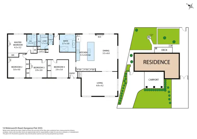 Floorplan of Homely house listing, 14 Molesworth Road, Kangaroo Flat VIC 3555