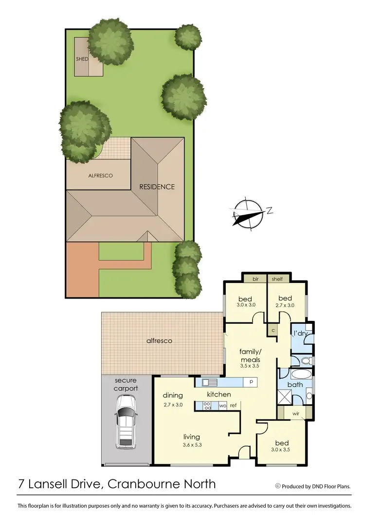 Floorplan of Homely house listing, 7 Lansell Drive, Cranbourne North VIC 3977