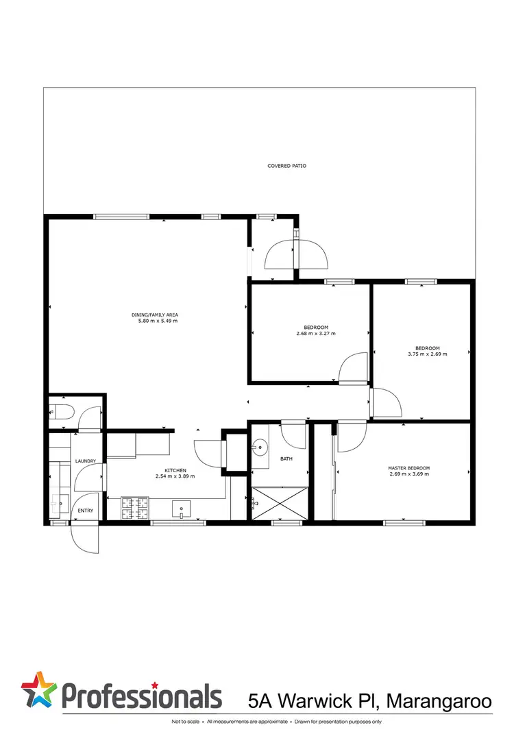 Floorplan of Homely semi-detached listing, 5A Warwick Place, Marangaroo WA 6064