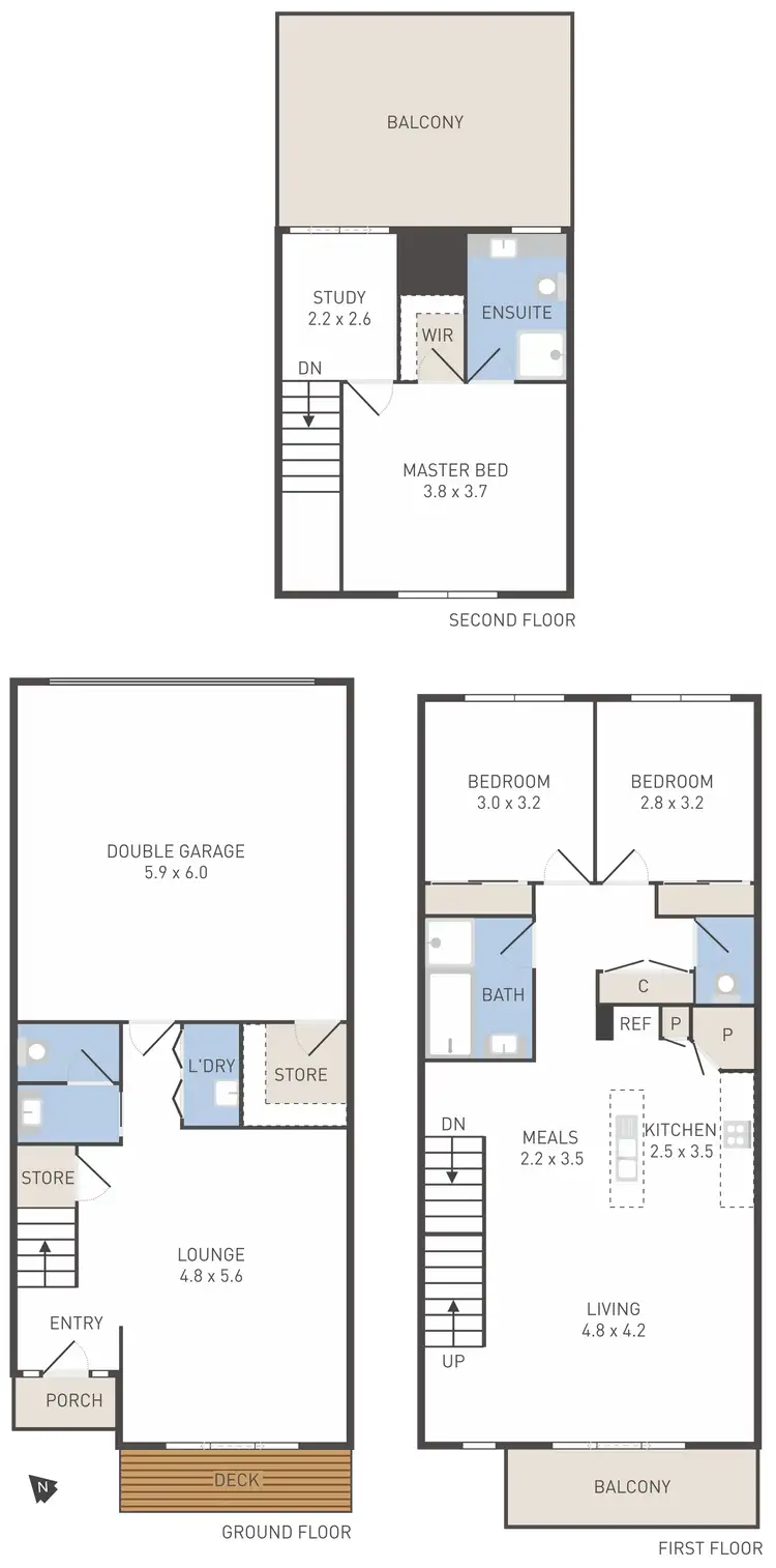 Floorplan of Homely townhouse listing, 7/8 The Crossing, Caroline Springs VIC 3023