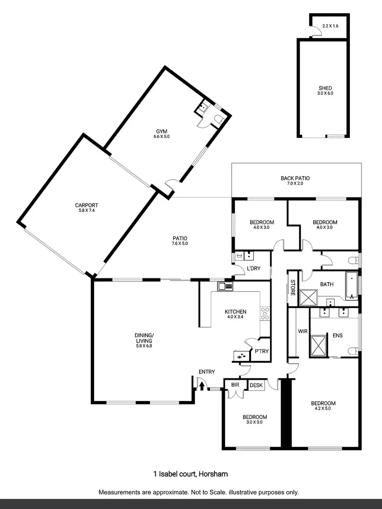 Floorplan of Homely house listing, 1 Isbel Court, Horsham VIC 3400