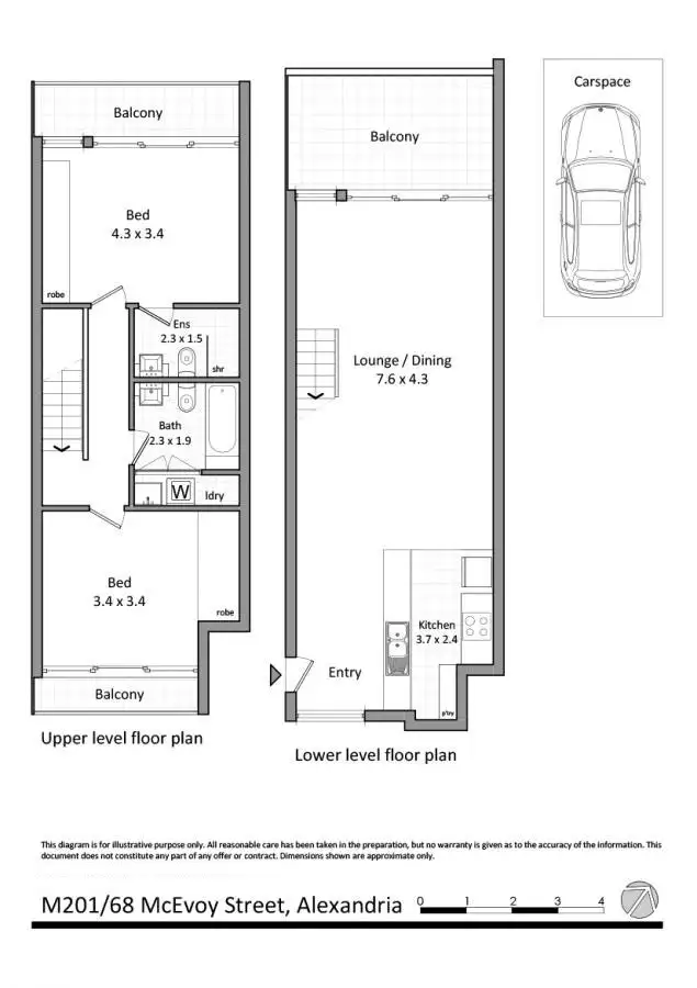 Floorplan of Homely apartment listing, M201/68 Mcevoy Street, Alexandria NSW 2015
