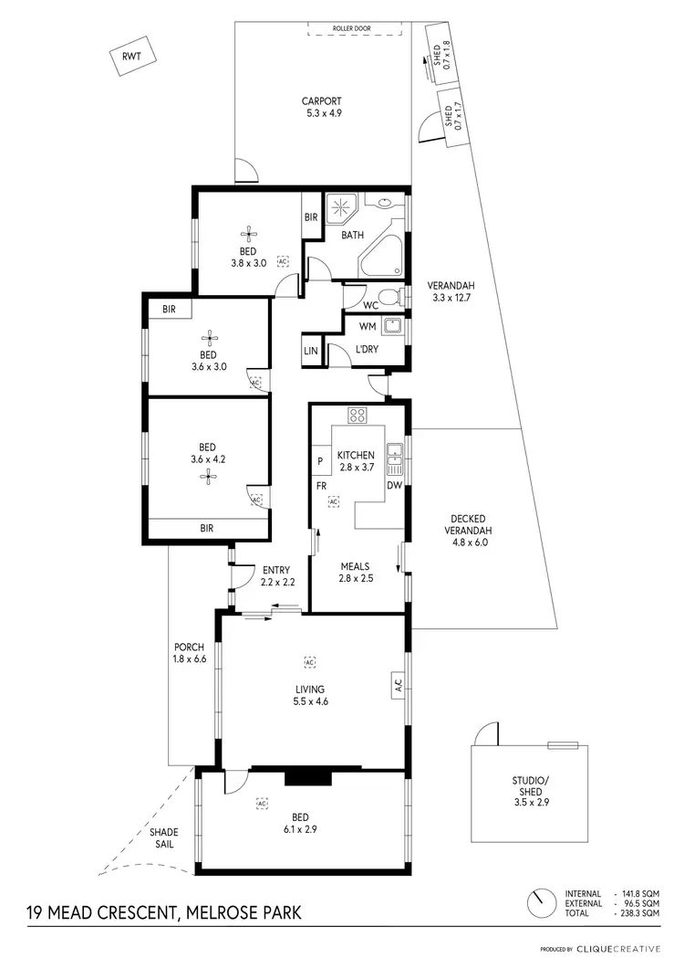 Floorplan of Homely house listing, 19 Mead Crescent, Melrose Park SA 5039