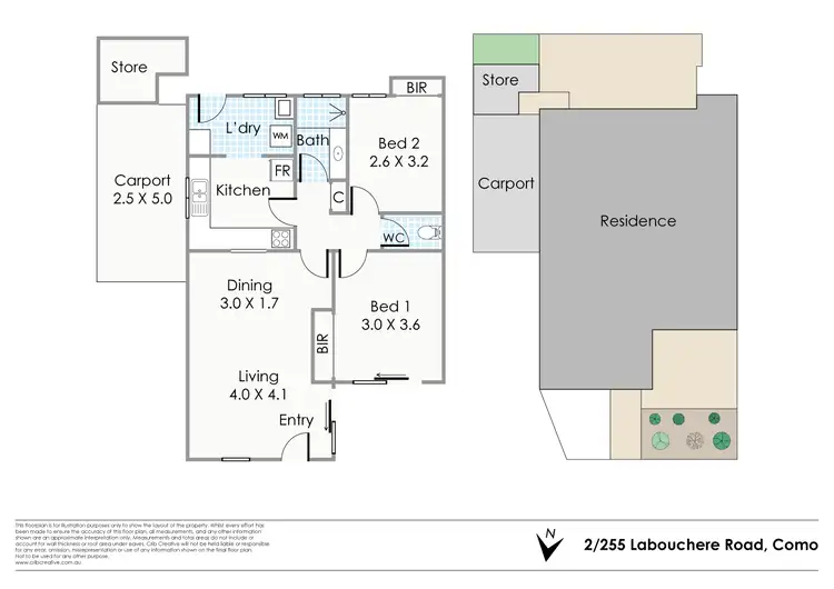 Floorplan of Homely villa listing, 2/255 Labouchere Road, Como WA 6152