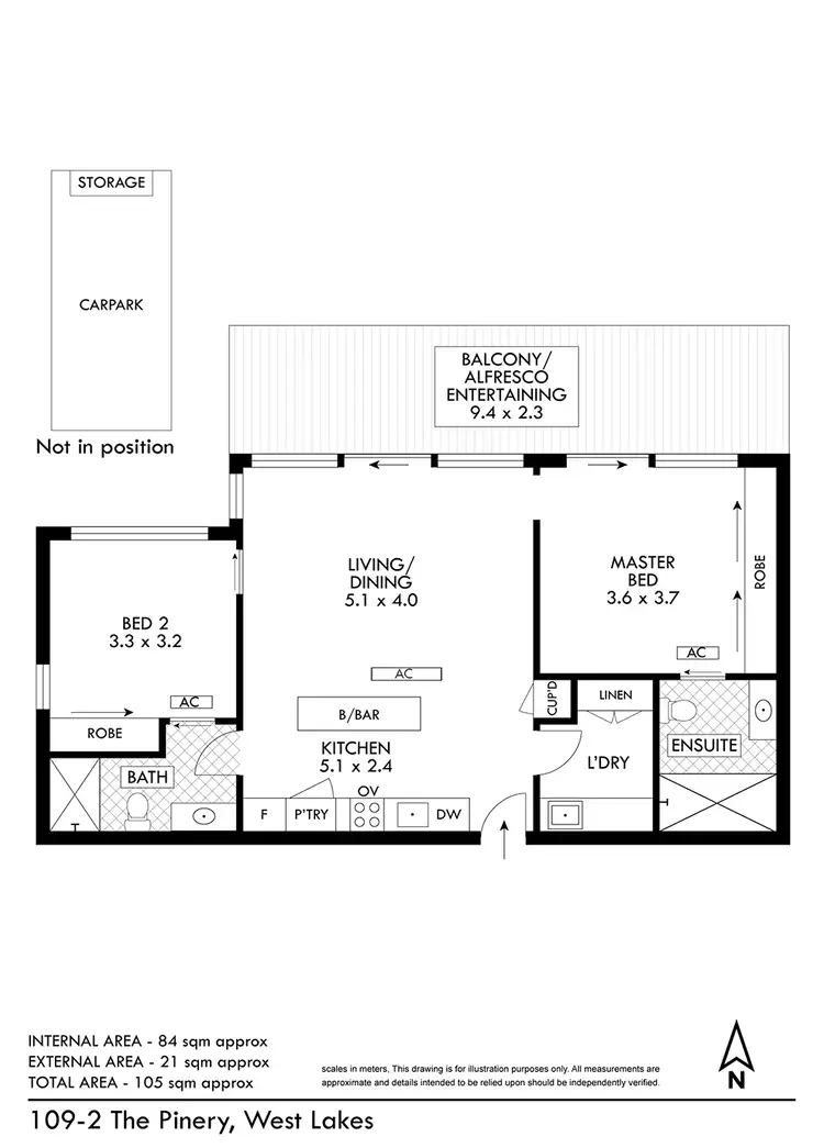 Floorplan of Homely apartment listing, 109/2 The Pinery, West Lakes SA 5021