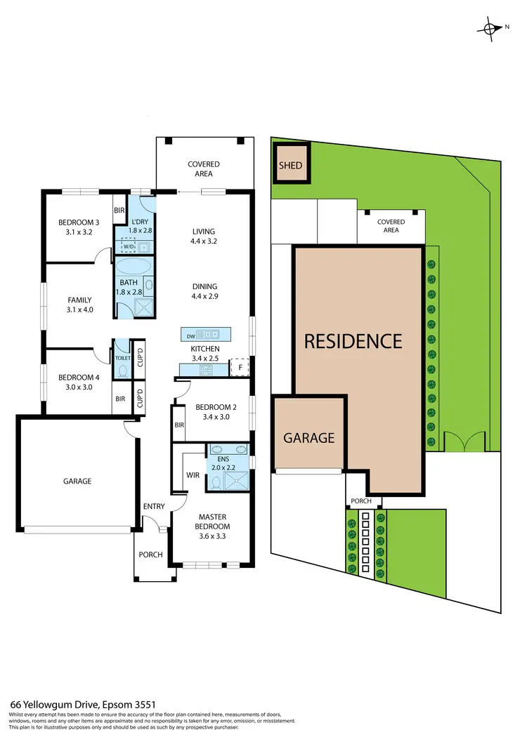 Floorplan of Homely house listing, 66 Yellowgum Drive, Epsom VIC 3551