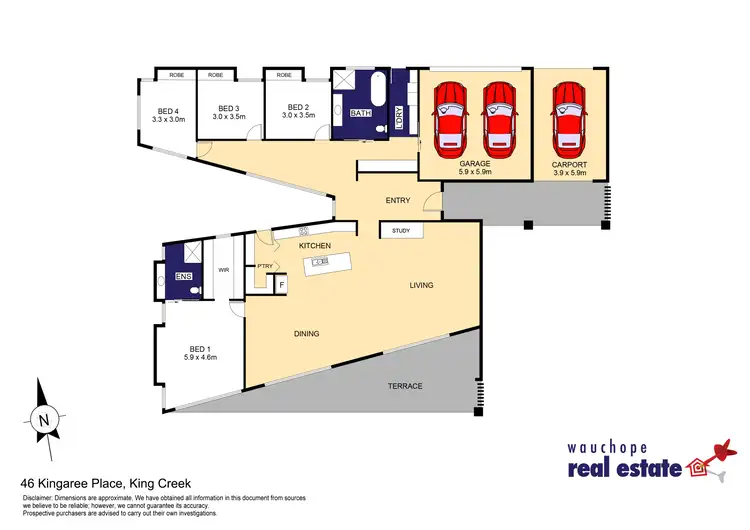 Floorplan of Homely rural property listing, 46 Kingaree Place, King Creek NSW 2446