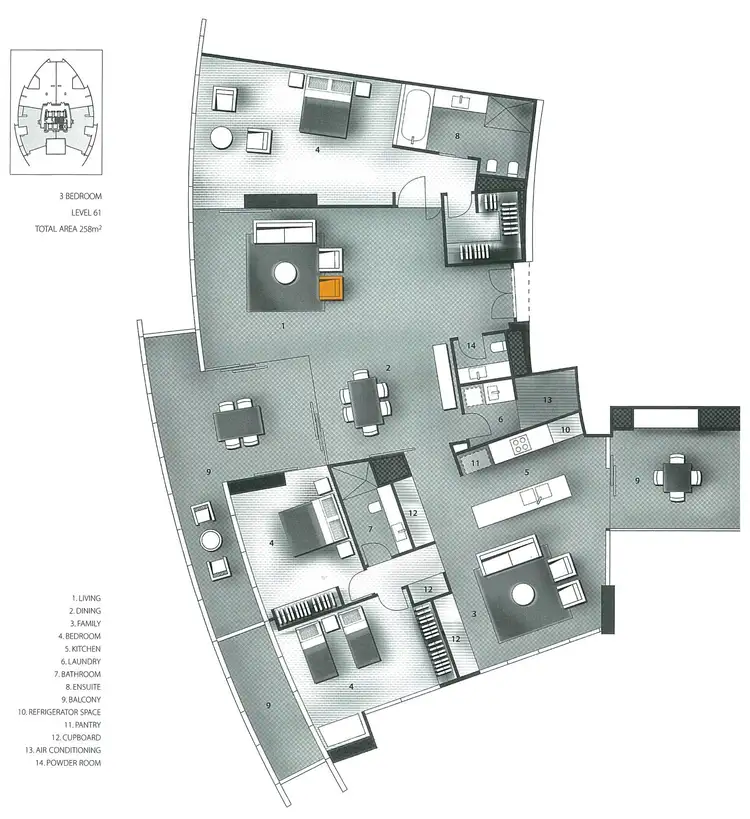 Floorplan of Homely apartment listing, 6101/9 Hamilton Avenue "Q1", Surfers Paradise QLD 4217