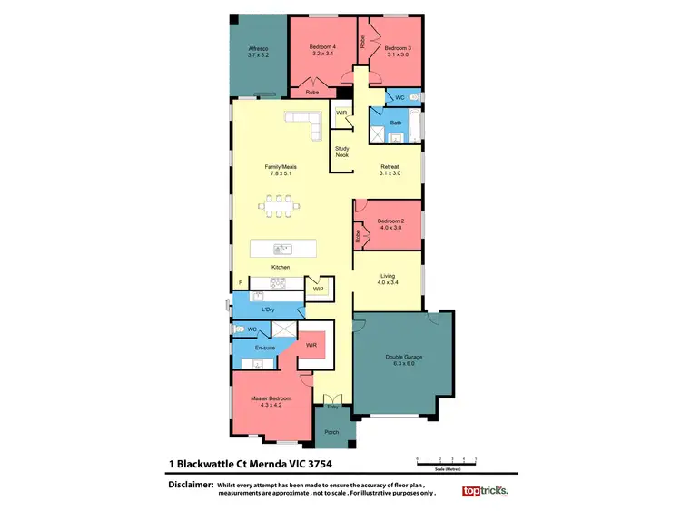 Floorplan of Homely house listing, 1 Blackwattle Court, Mernda VIC 3754