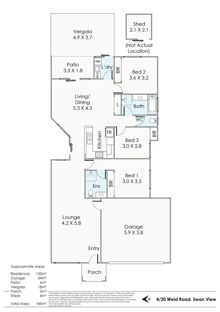 Floorplan of Homely unit listing, 4/20 Weld Road, Swan View WA 6056