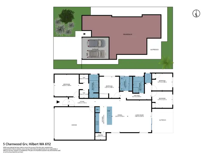 Floorplan of Homely house listing, 5 Charnwood Grove, Hilbert WA 6112