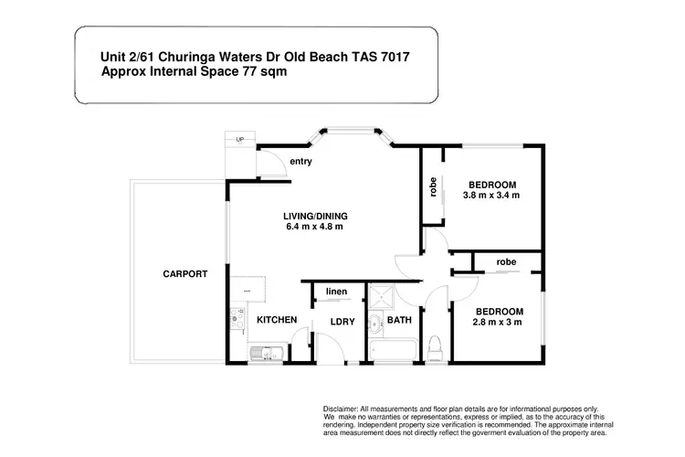 Floorplan of Homely house listing, 2/61 Churinga Waters Drive, Old Beach TAS 7017