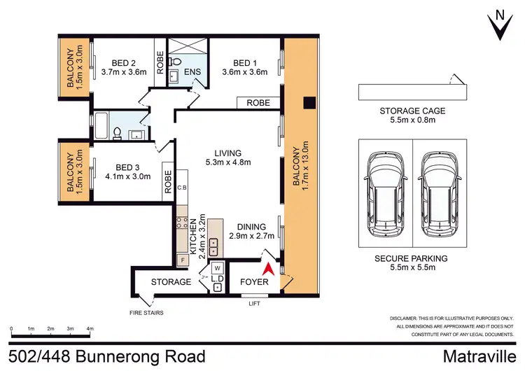 Floorplan of Homely unit listing, 502/448 Bunnerong Road, Matraville NSW 2036
