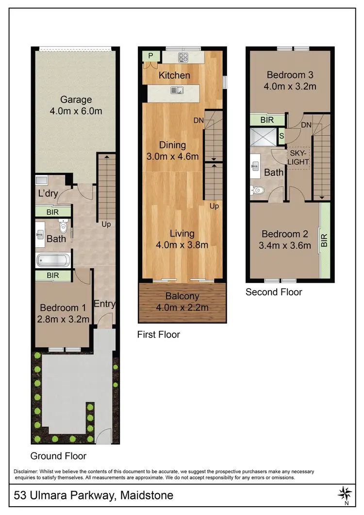 Floorplan of Homely townhouse listing, 53 Ulmara Parkway, Maidstone VIC 3012