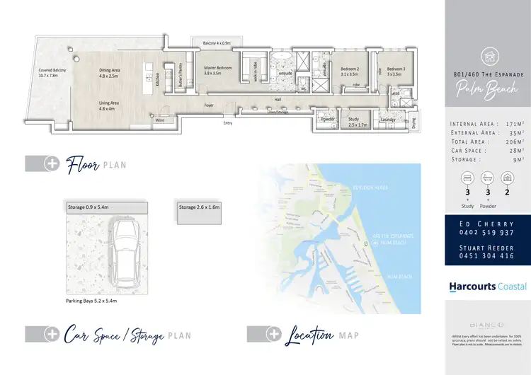 Floorplan of Homely apartment listing, 801/460 The Esplanade, Palm Beach QLD 4221