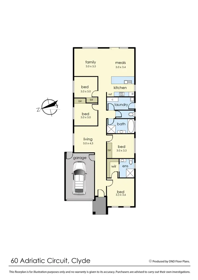 Floorplan of Homely house listing, 60 Adriatic Circuit, Clyde VIC 3978