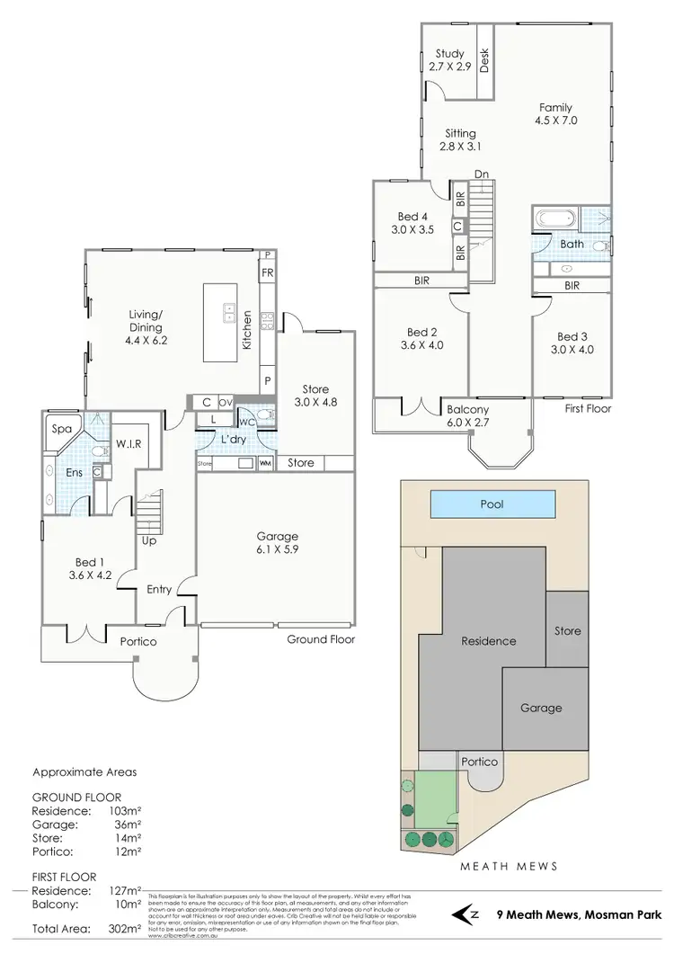 Floorplan of Homely house listing, 9 Meath Mews, Mosman Park WA 6012