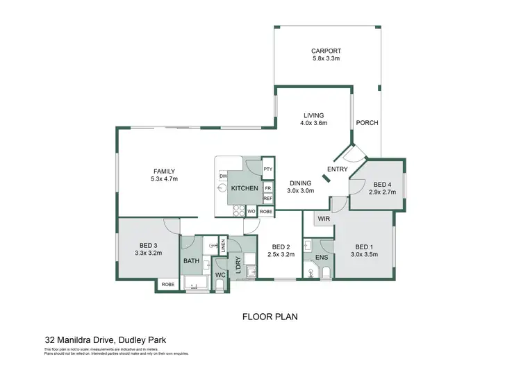 Floorplan of Homely house listing, 32 Manildra Drive, Dudley Park WA 6210