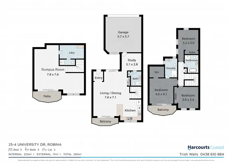 Floorplan of Homely townhouse listing, 25/4 University Drive, Robina QLD 4226