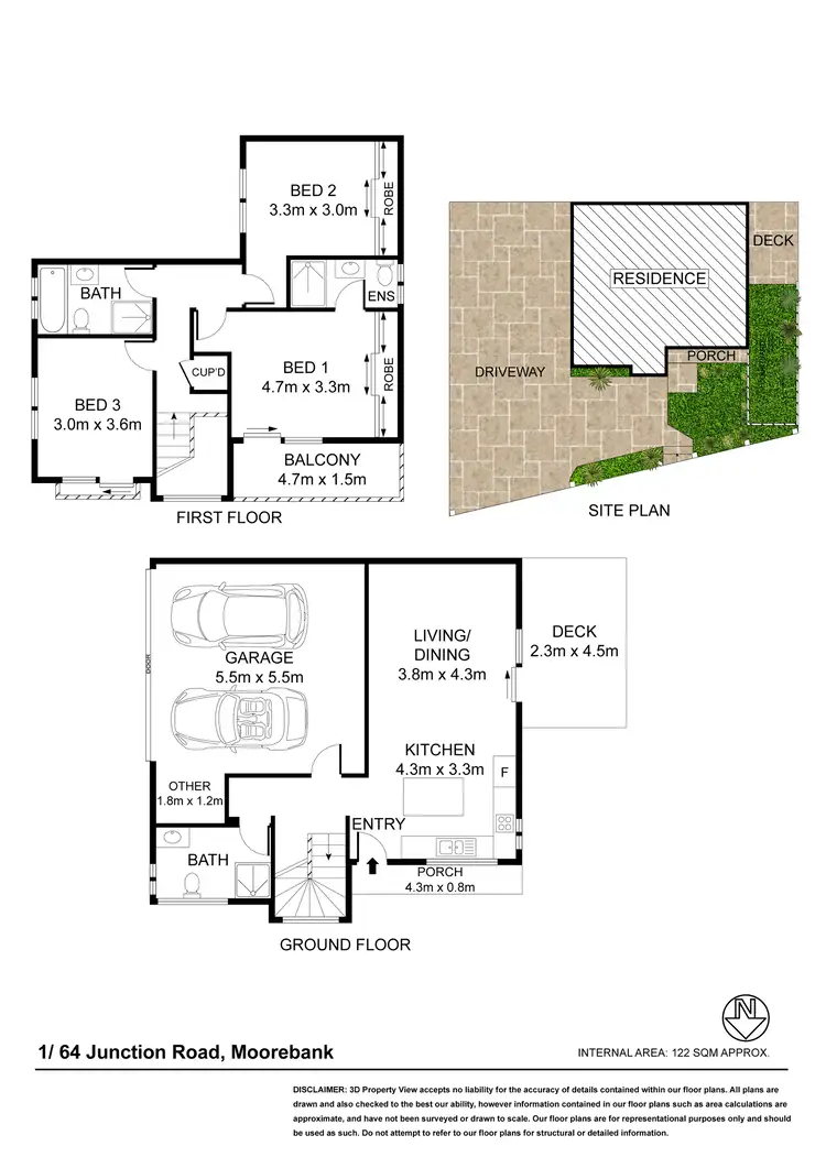 Floorplan of Homely townhouse listing, 1/64 Junction Road, Moorebank NSW 2170